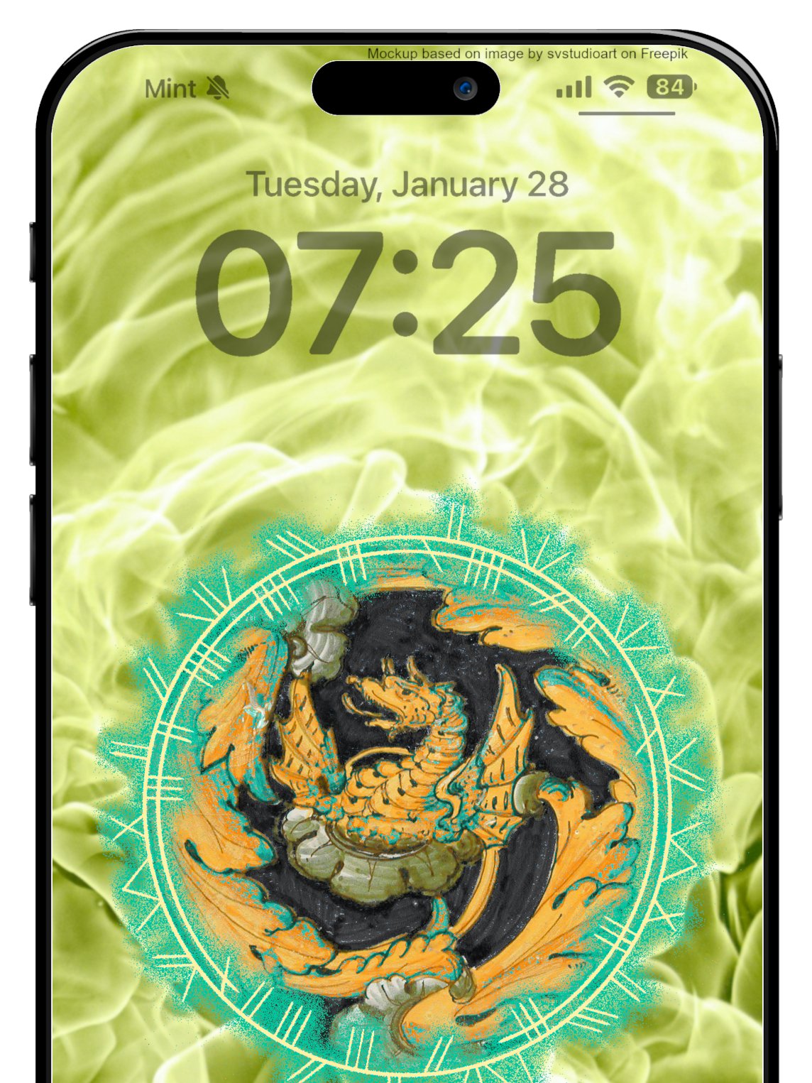 Brass Dragon Phone Wallpaper product image (1)