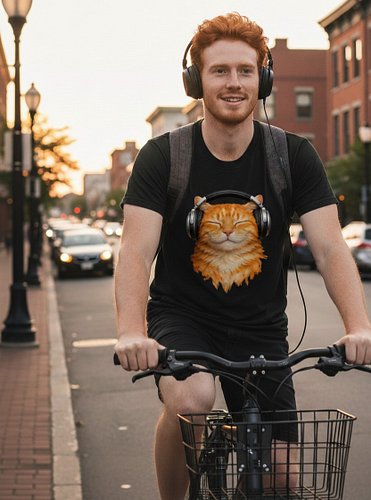 Feel the purr-fect beat! 🎶 This happy ginger cat is all about those good vibes. Whether you're a music producer, a casual lis...