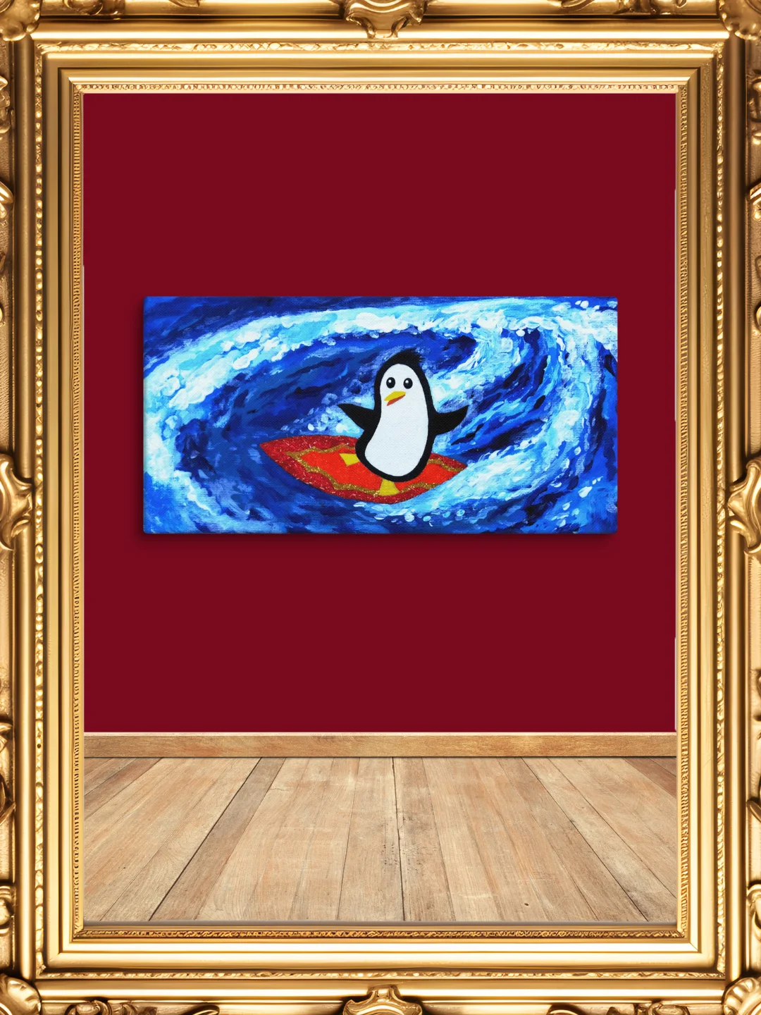 Surfing Penguin Canvas Print product image (4)