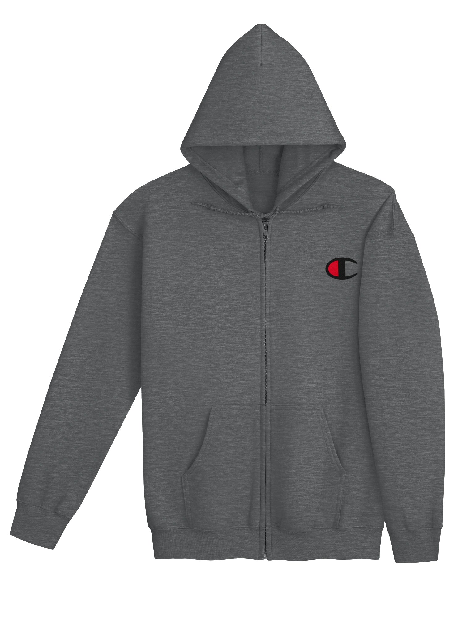 Champion Adult Sizing Embroidered Full Zip Fleece Hoodie Sweatshirt - Light Gray Heather L product image (24)