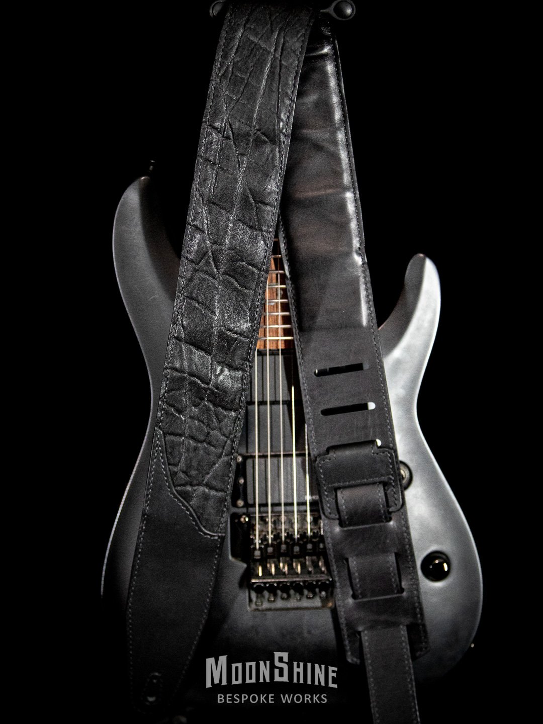 Black Elephant Leather Guitar Strap product image (6)