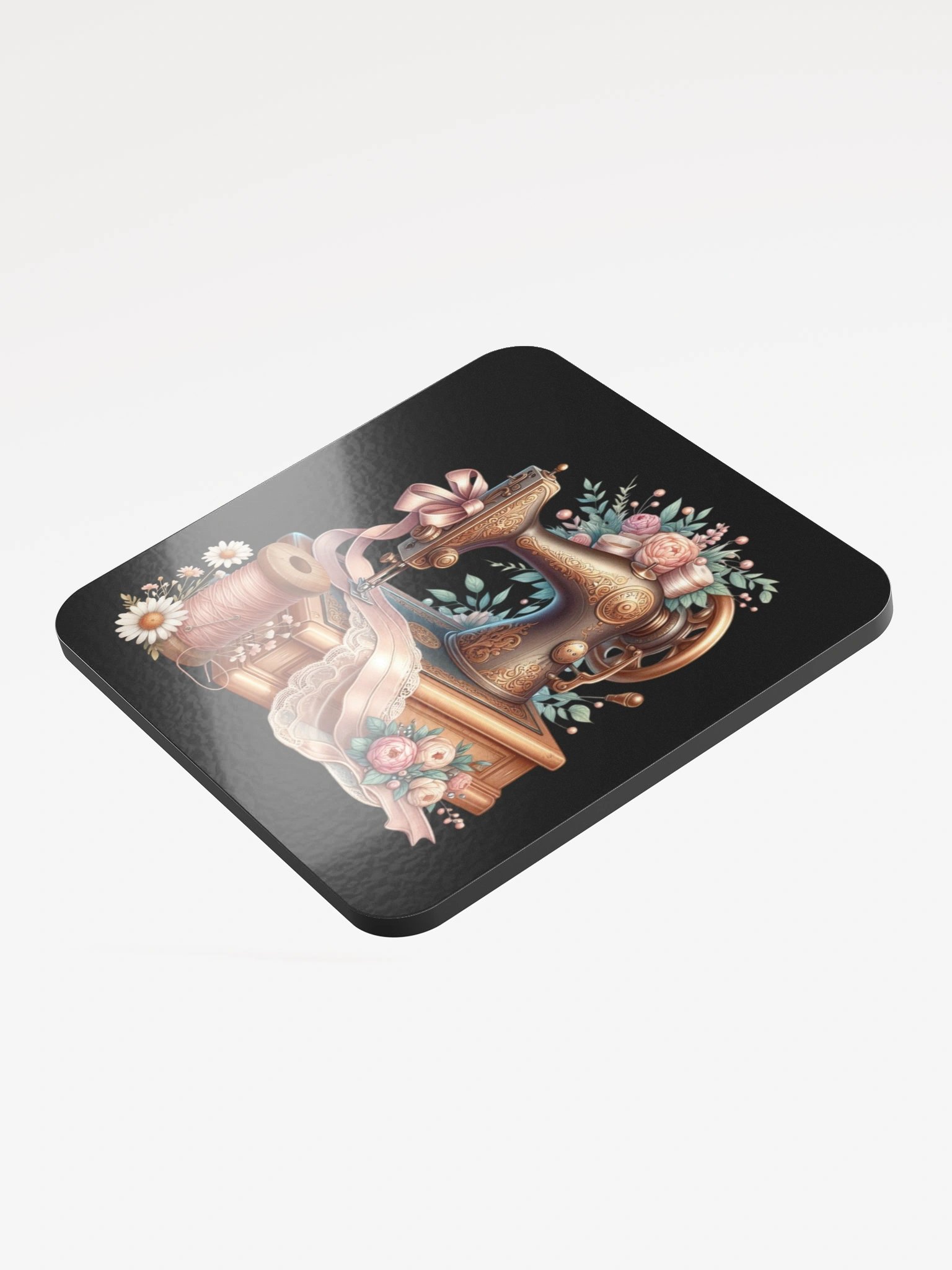 Vintage Sewing Machine Floral Coaster Set product image (3)