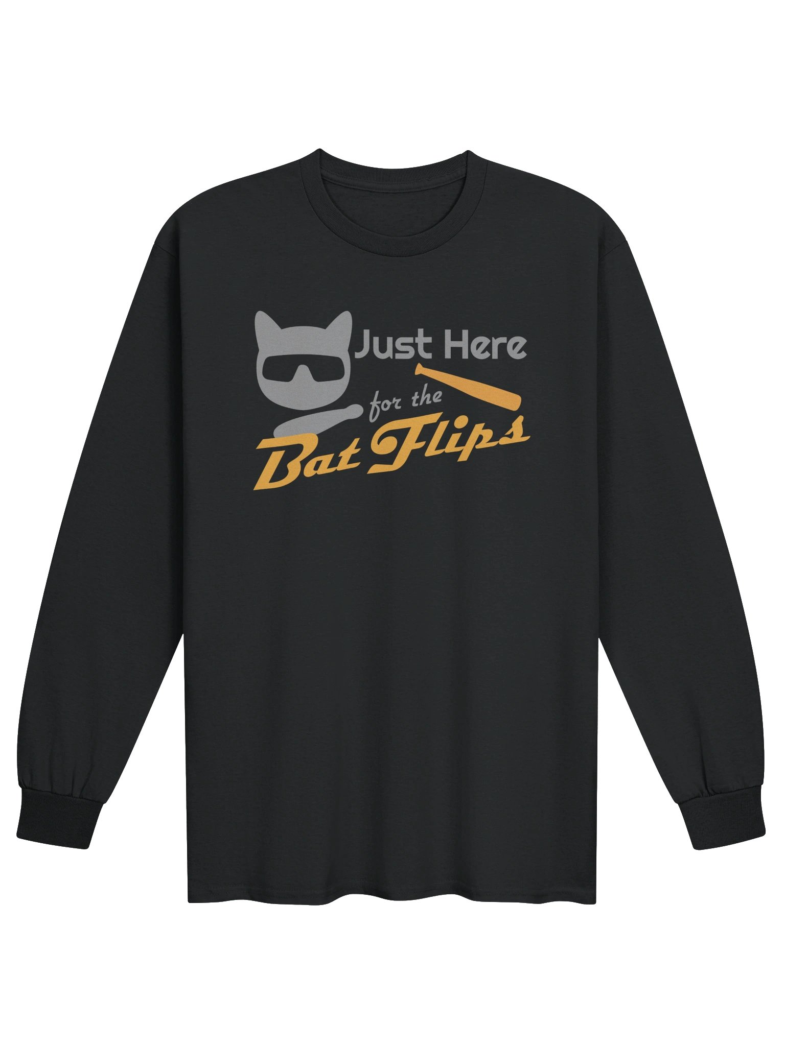 Baseball Cat (Just Here for The Bat Flips) - Unisex Adult Long Sleeve T-shirt product image (10)