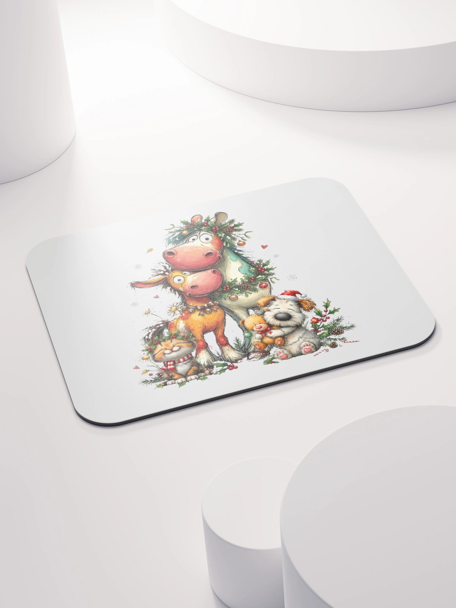 Whimsical Christmas Animals Mouse Pad product image (4)