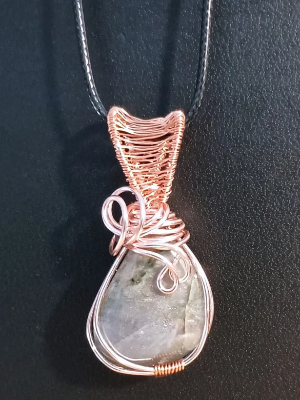 Personal Power Amulet | Hand-Wrapped, Labradorite Pendant | "Purple Majesty" product image (3)