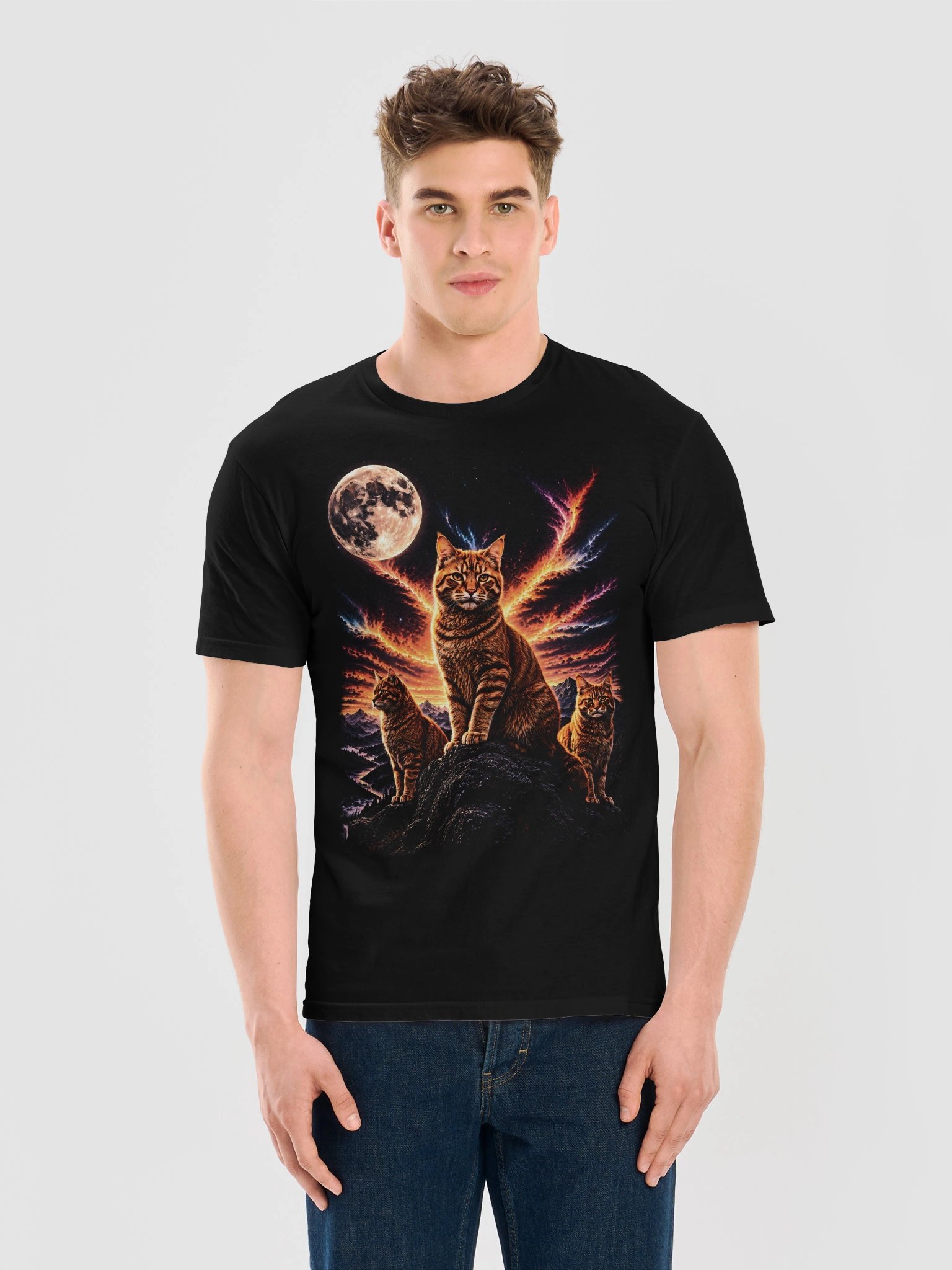 Tabby Cat Howling Moon Tshirt | Unexpected Legends Shirt product image (6)