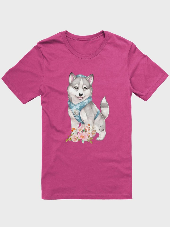Whimsical Floral Husky Dog T-Shirt product image (7)