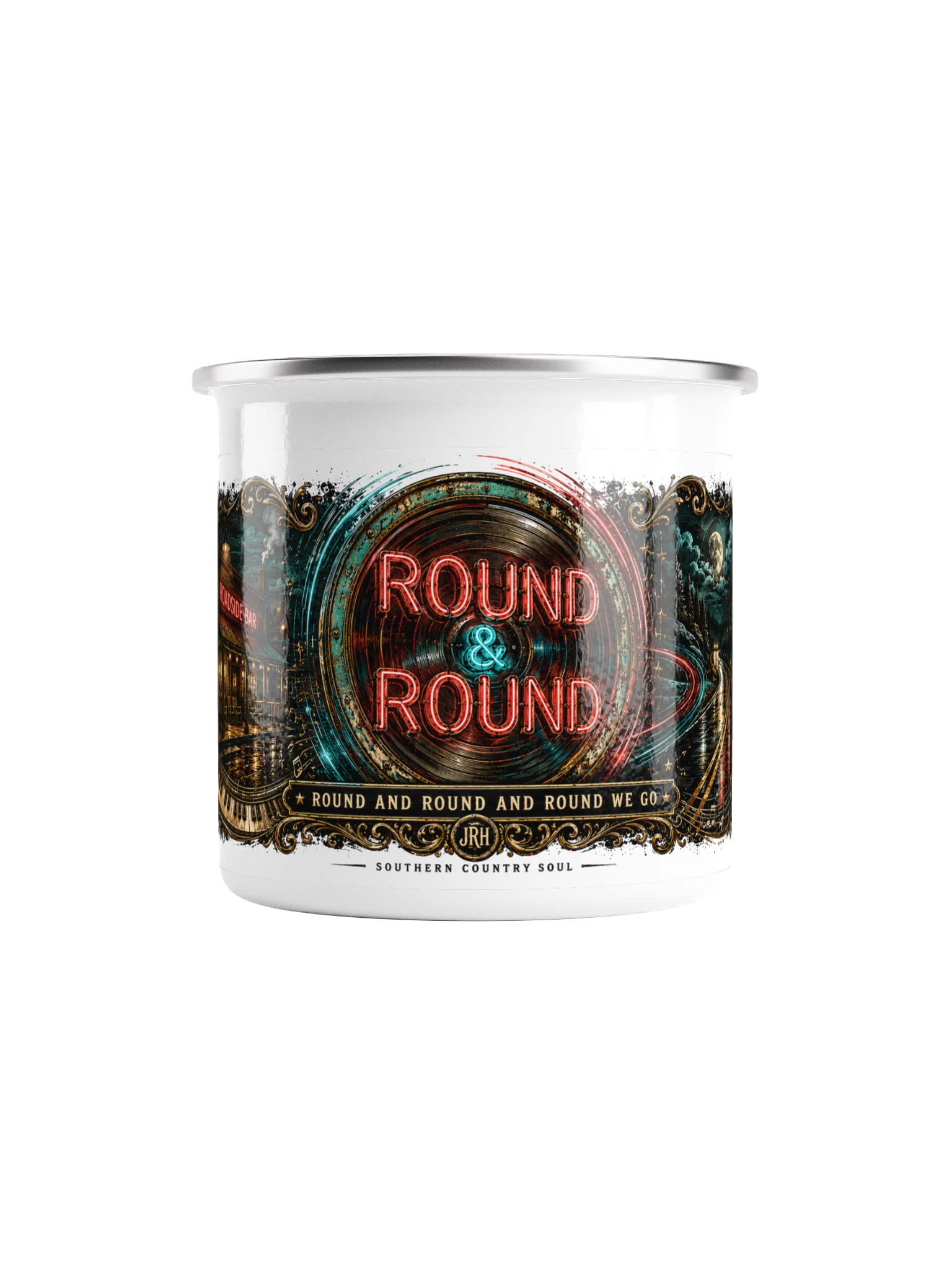 Round & Round Retro Country-Soul Enamel Mug product image (2)