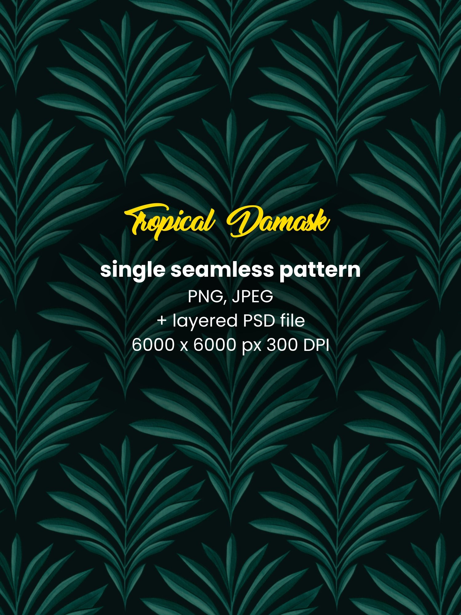 Tropical Damask PSD Layered Single Seamless Pattern product image (4)