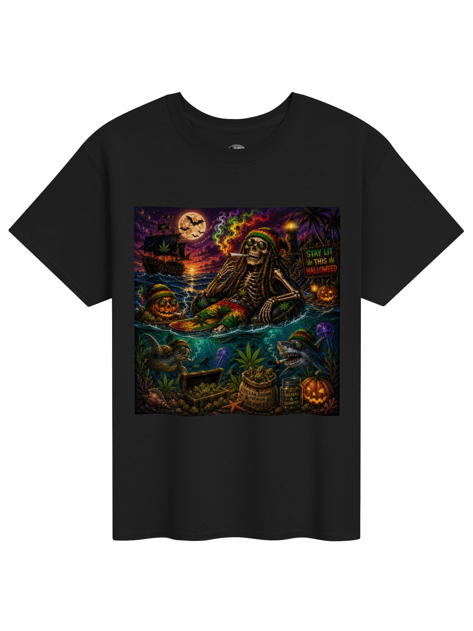 Ghostly Ganja Skeleton Grapic Tee product image (1)