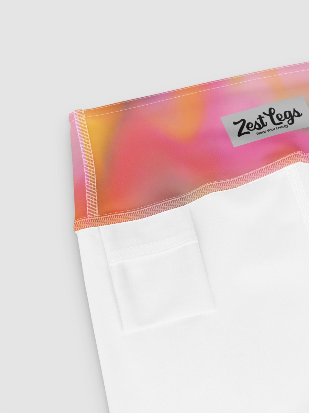 Yoga Short "Sweet Pastel Tie Dye in Orange Light Pink" product image (6)