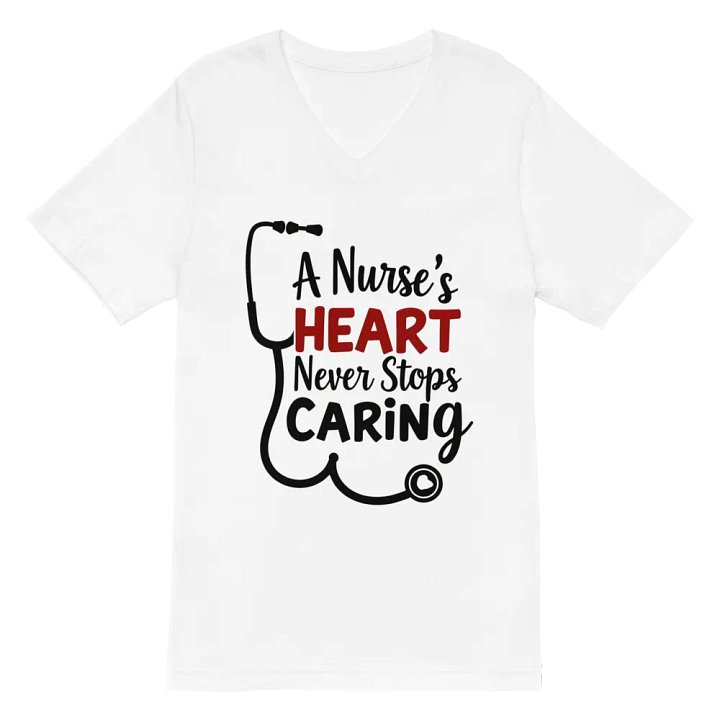 Nurse's Heart V-Neck Tee product image (2)