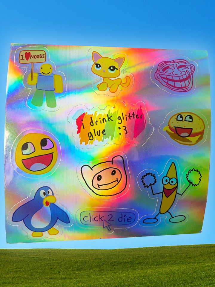 doodle holographic sticker sheet! product image (2)