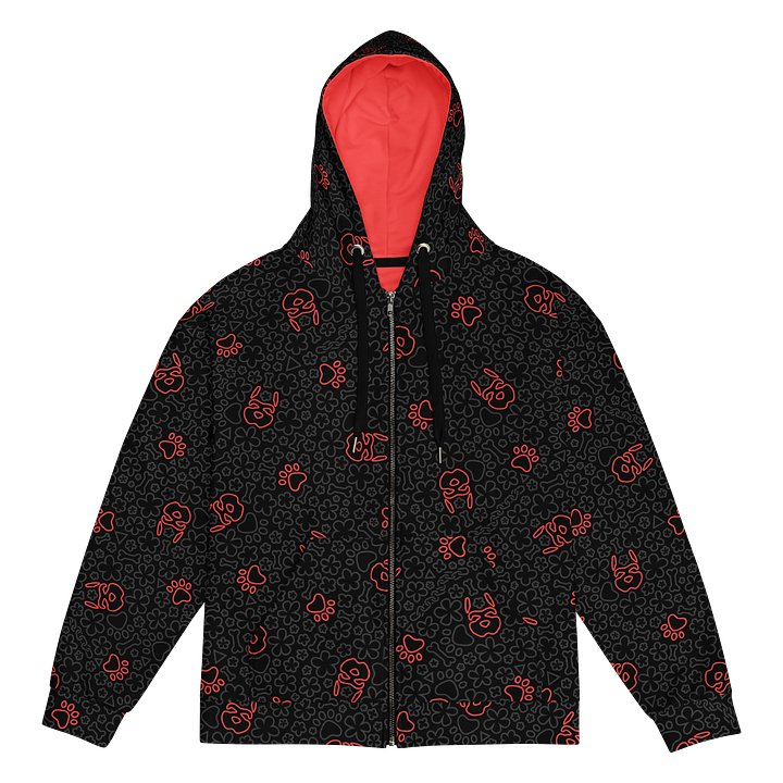 Psych Pattern Zip-Up Hoodie - Night Red product image (1)