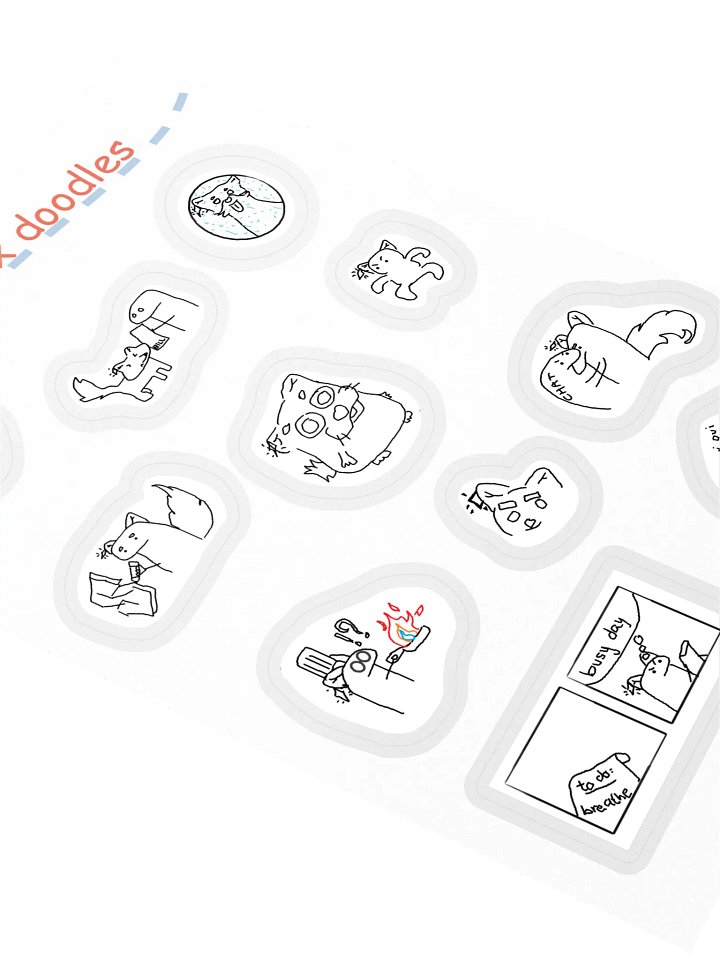 whimsical f0x doodles sticker sheet product image (2)