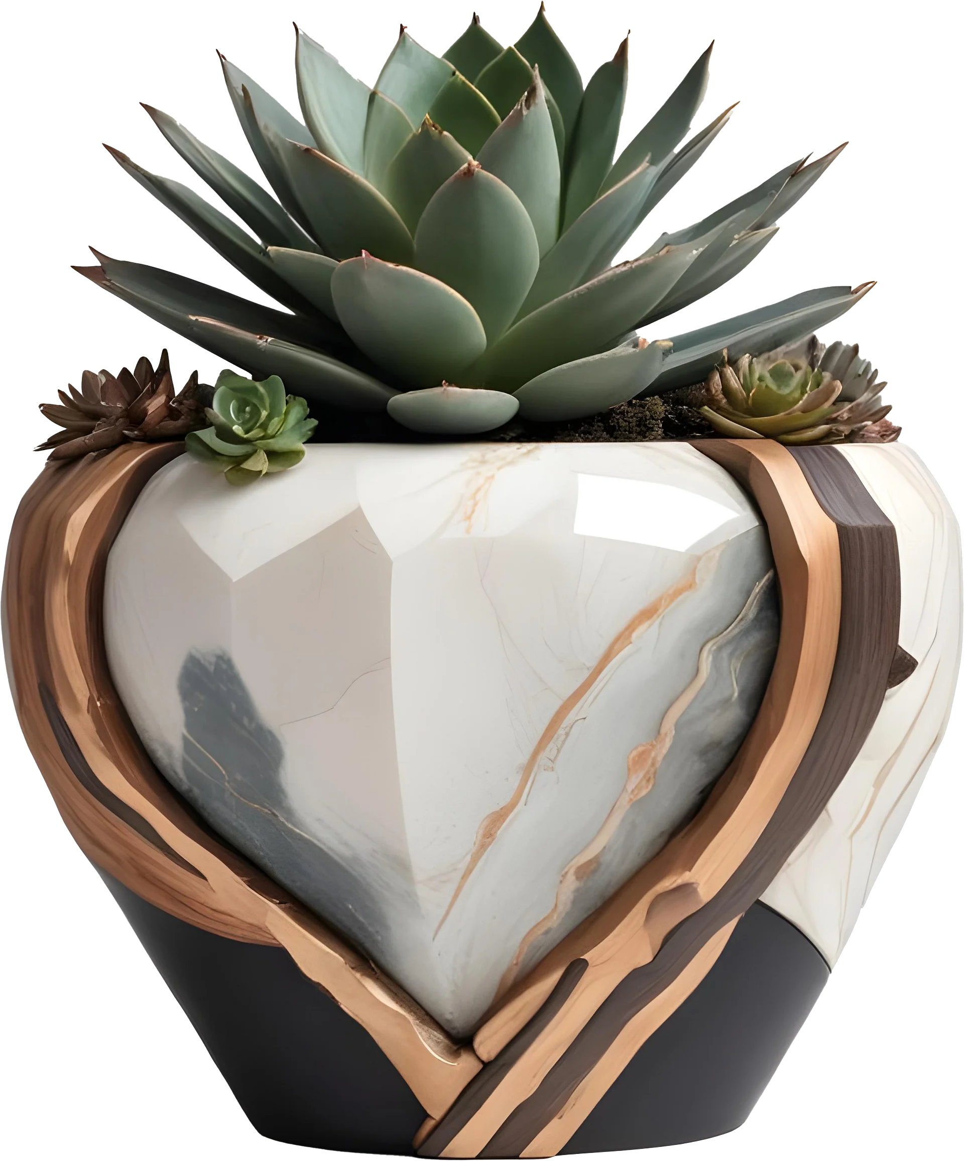 Earthly Symphony – Boho Chic Succulent Vase PNG product image (1)