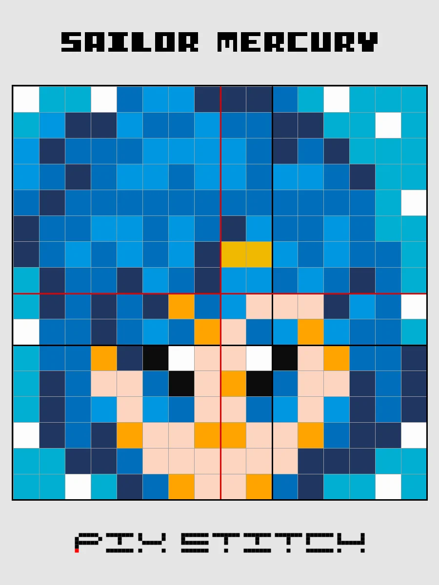 Sailor Mercury Pixel Art product image (2)