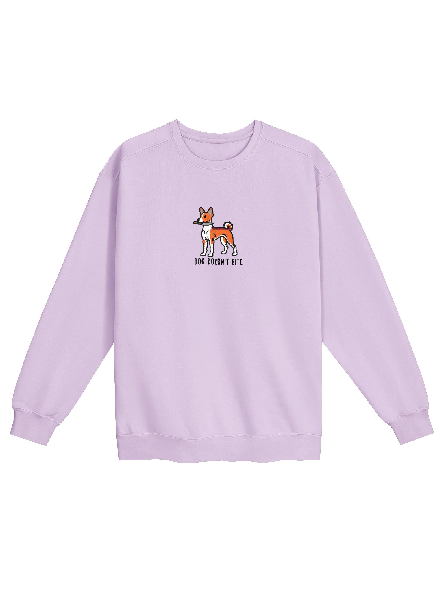 Dog Doesn't Bite Funny Chibi-Style Embroidered Premium Sweatshirt for Basenji(Red) Owners product image (33)