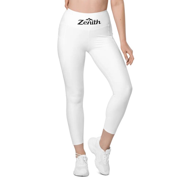 Zenith High-Waisted Leggings with Pockets - White product image (1)