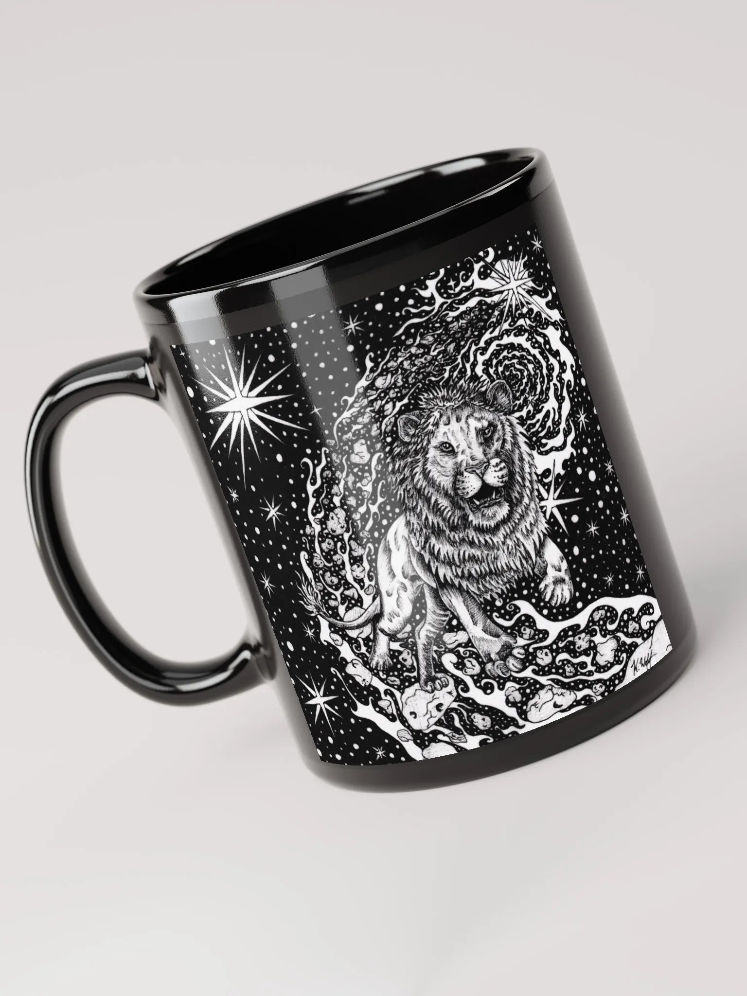 Leo zodiac, Black Glossy Symmetry Mug product image (6)