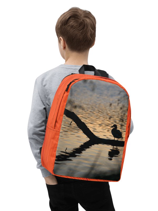 Design-backpack - Silhouette of a duck on a branch in the water (Light-colored Design) product image (1)