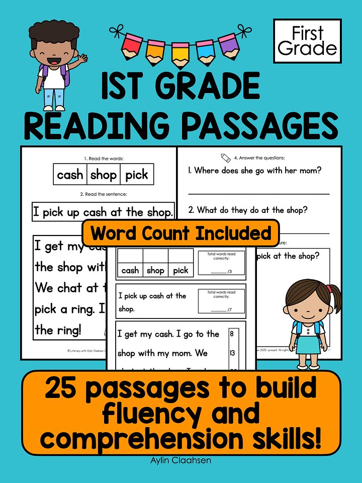1st Grade Reading Passages to Build Fluency and Comprehension Skills product image (1)