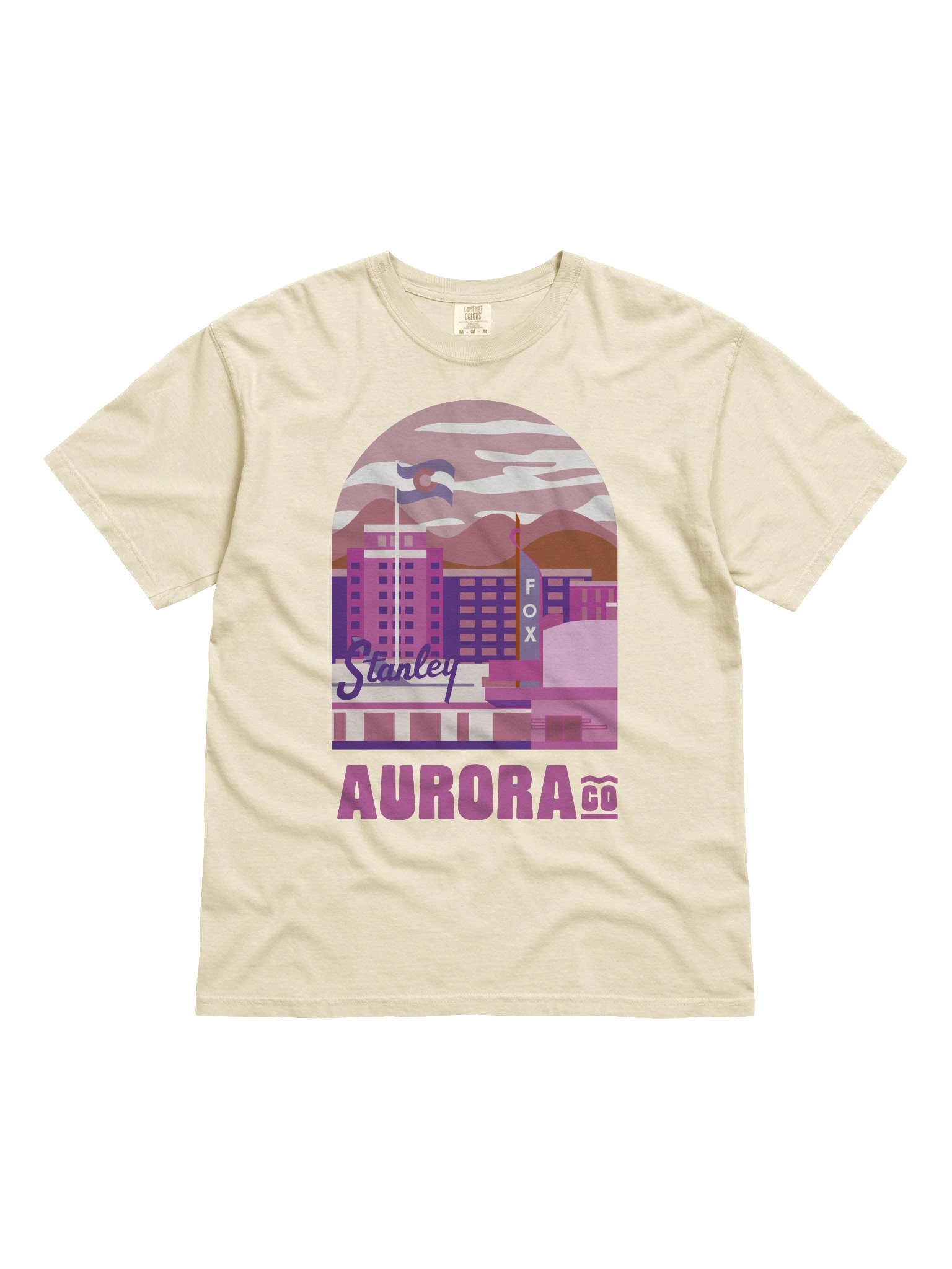 Aurora Cityscape T-shirt (Pink) product image (1)