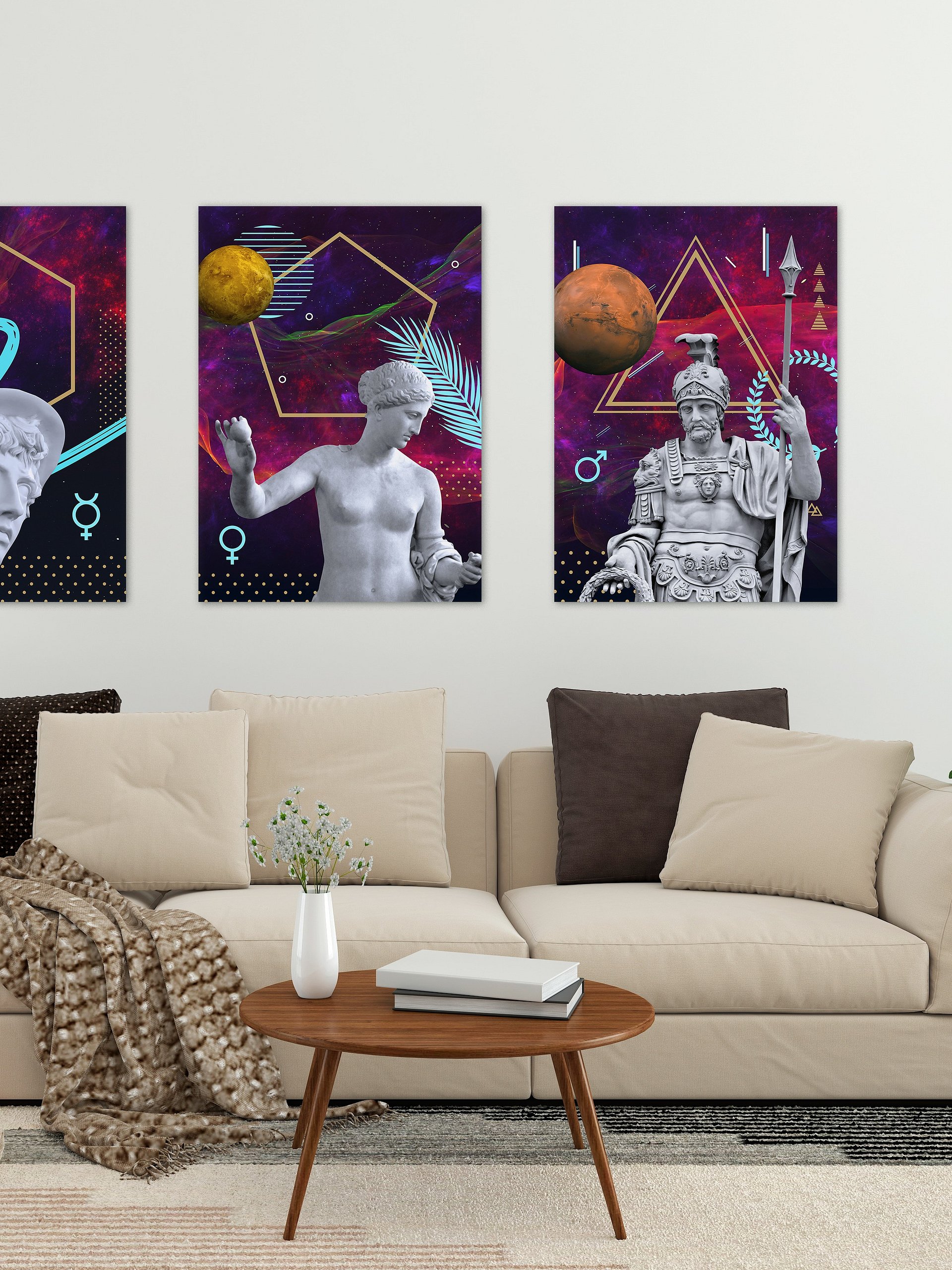 Vaporwave poster: Gods and Planets, Mars (Ares) [synthwave/vaporwave/retrowave/cyberpunk] — aesthetic poster, retrowave poster, neon poster product image (2)