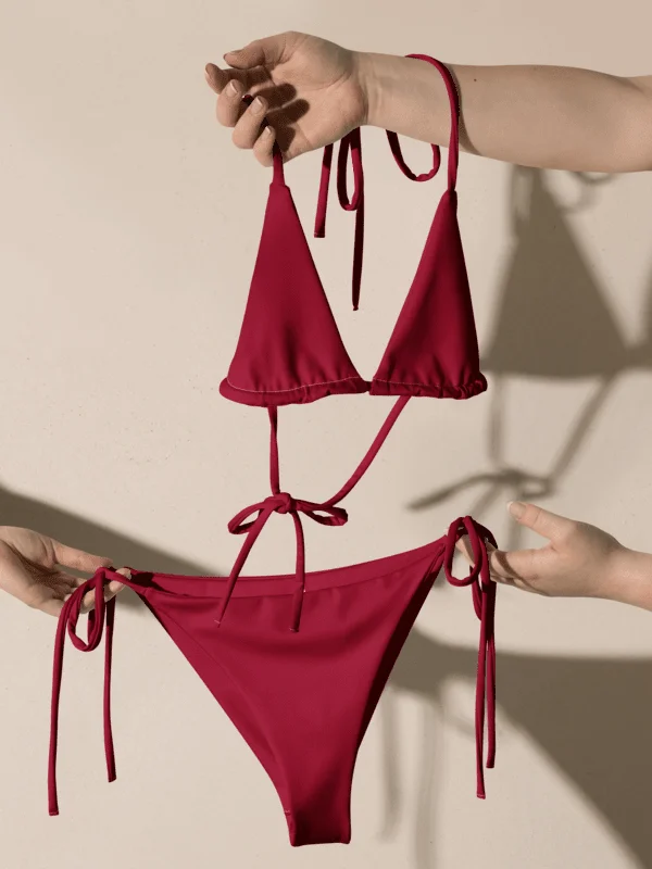 His House String Bikini Set - Red product image (7)