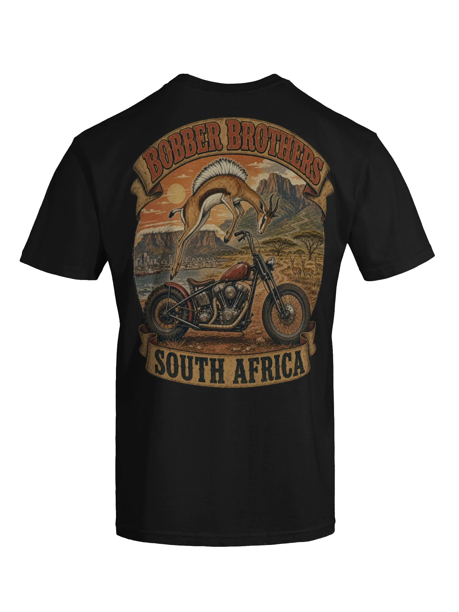 South Africa motorcycle t-shirt design by Bobber Brothers