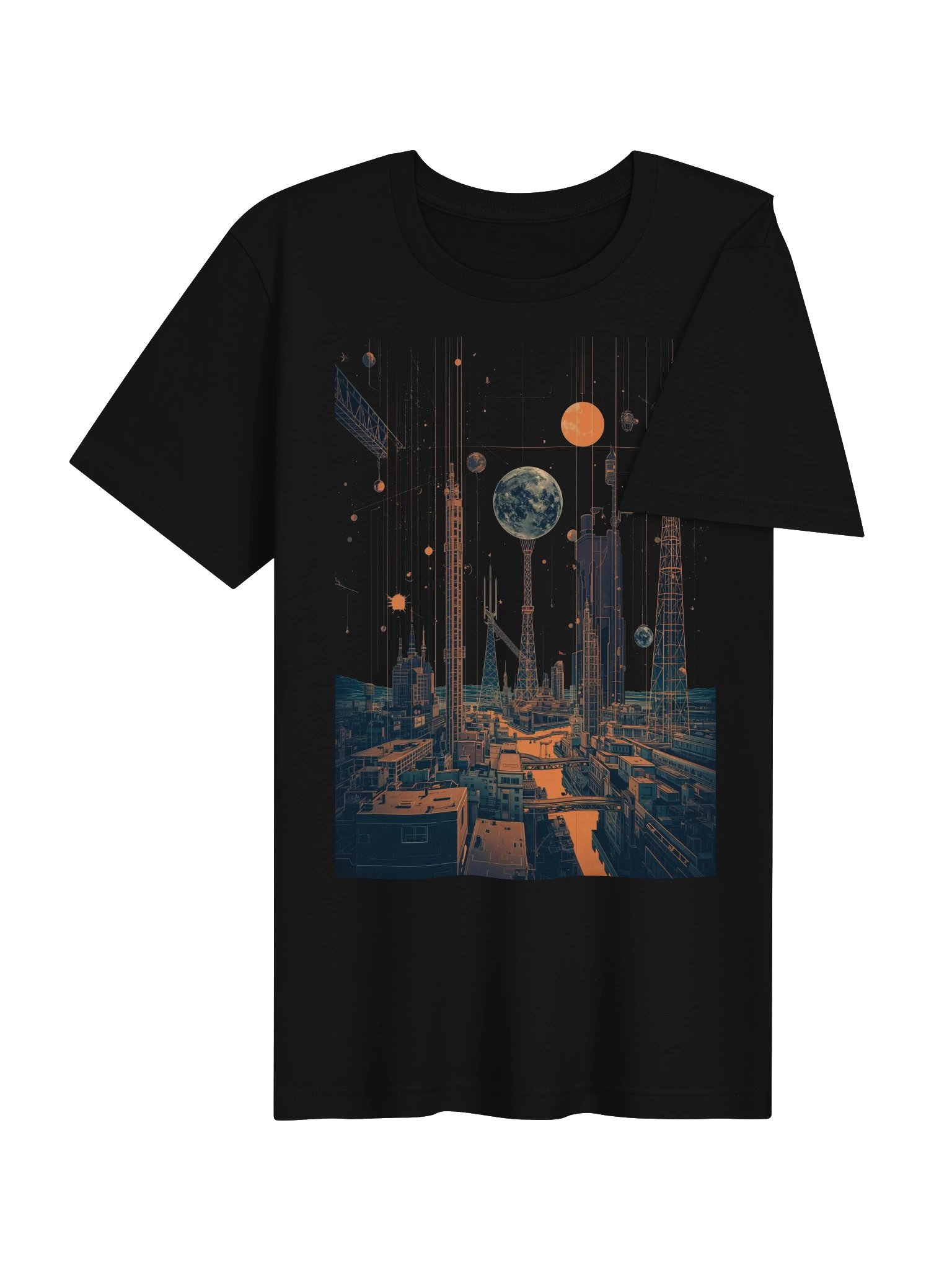 Retro Futuristic Cityscape Lightweight T-Shirt product image (7)