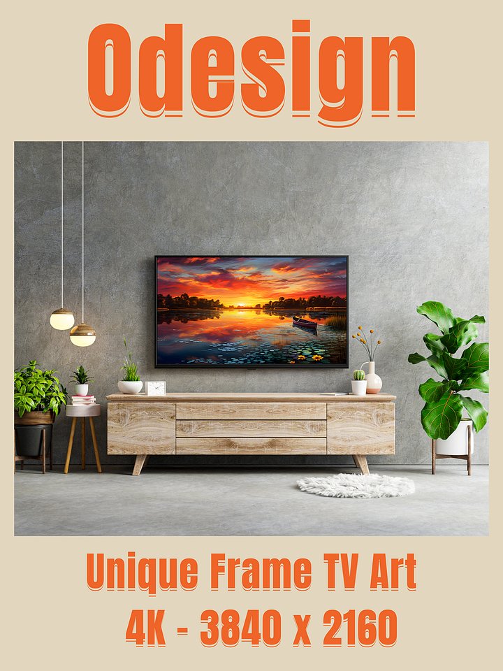 A beautifull lake by sunset, frame tv art product image (2)