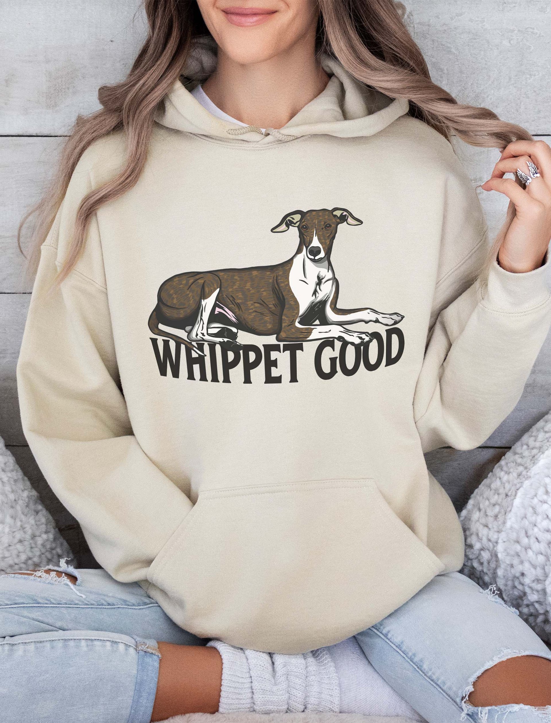 Whippet Good Hooded Sweatshirt of a Whippet(Brindle) | Funny Hoodie for Whippet Paw-rents product image (2)