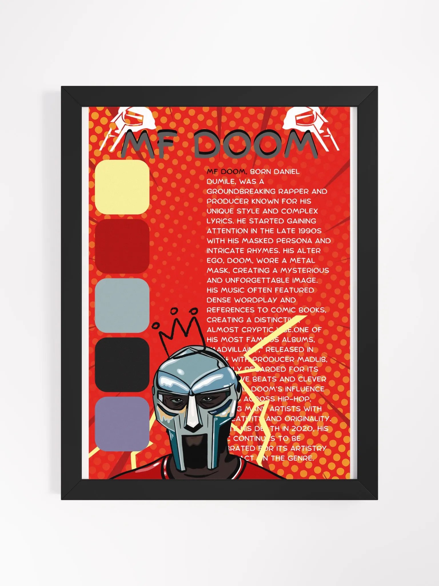 (12x16in) MF DOOM: Framed Matte Poster product image (1)