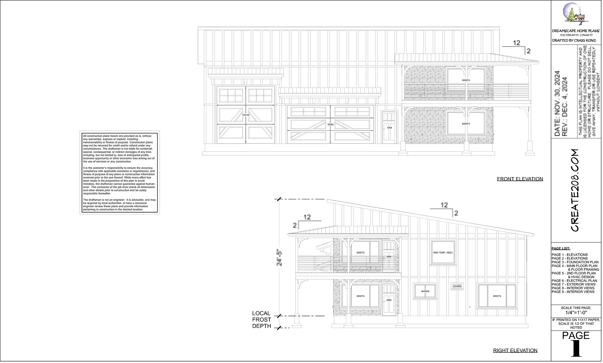 Create 208 - Floor Plan Drawings - 4-Page Set product image (1)