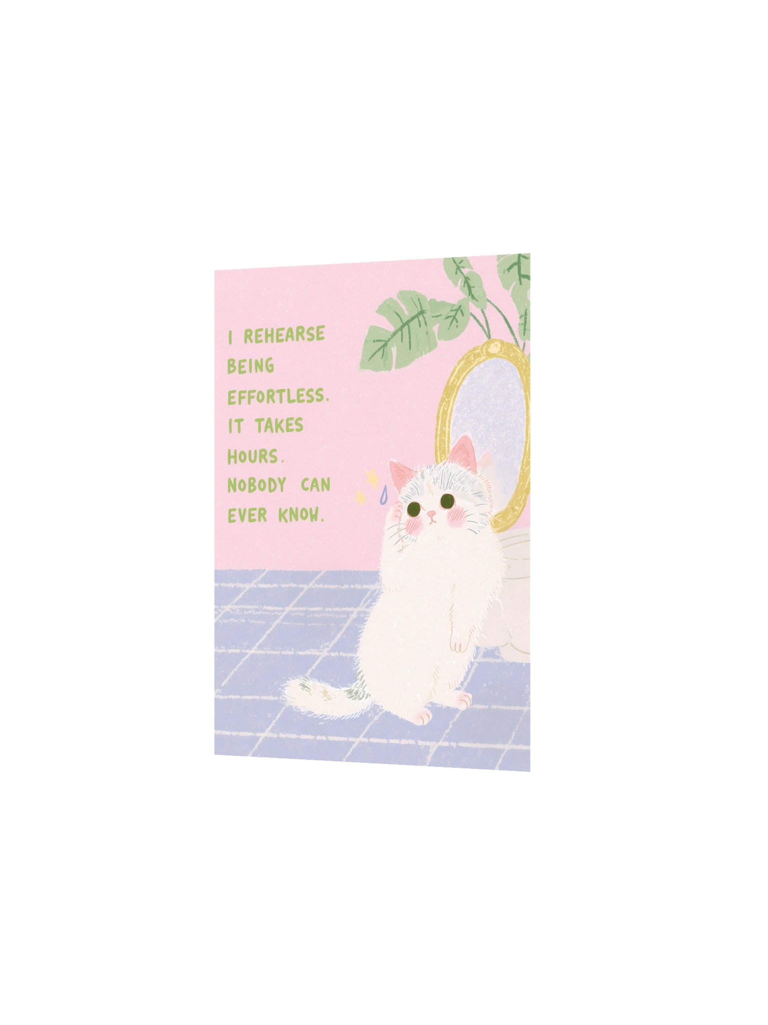 Effortless Cat Mirror Quote Poster product image (9)