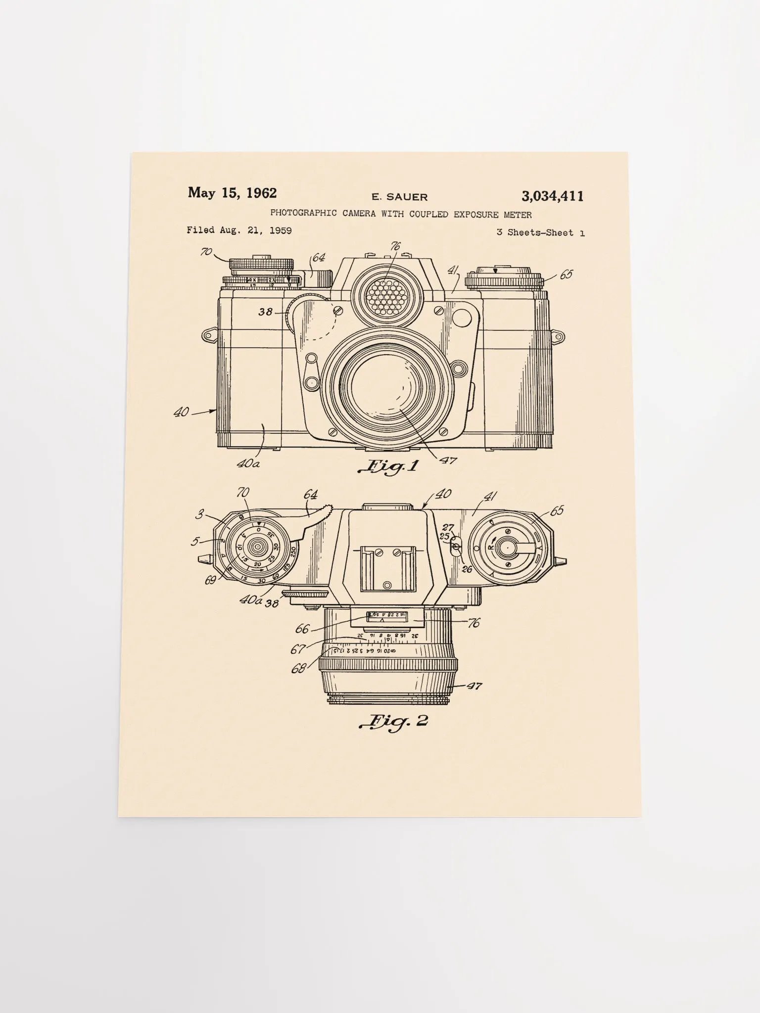 Vintage camera patent print product image (4)