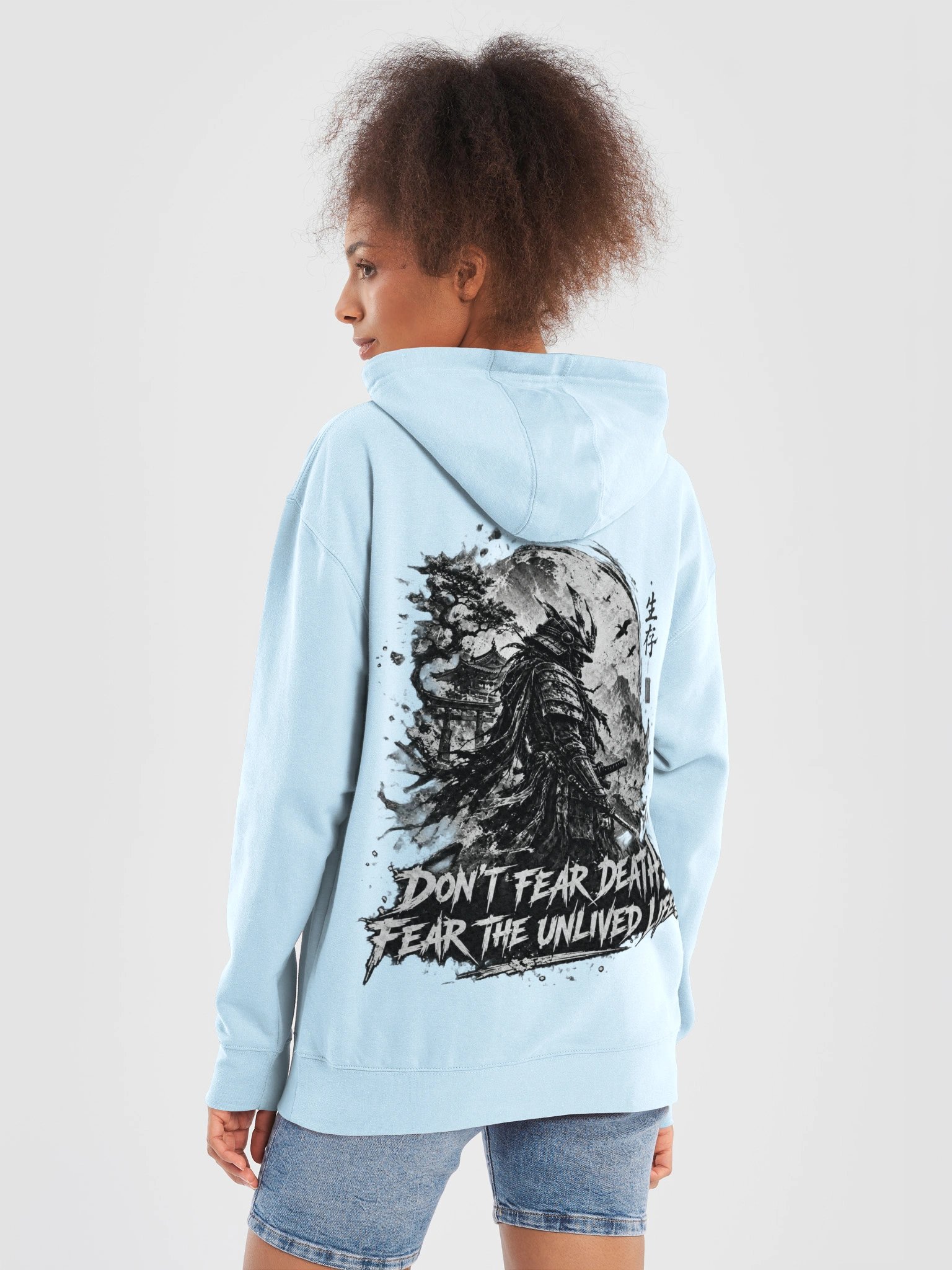 JAPANESE SAMURAI & DARK INK GRAPHIC HOODIE | DOUBLE-SIDED BUSHIDO STREETWEAR product image (7)