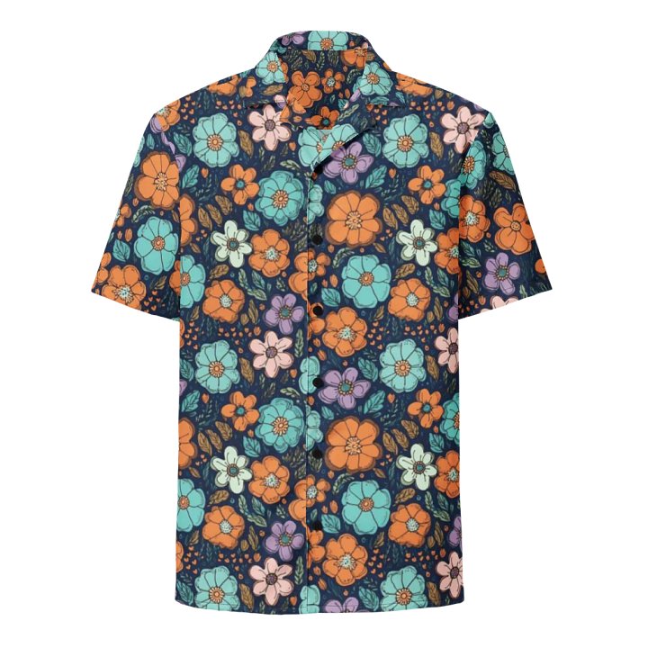 Retro Floral Pattern-Seamless Folk Art Design Hawaiian Shirt product image (1)
