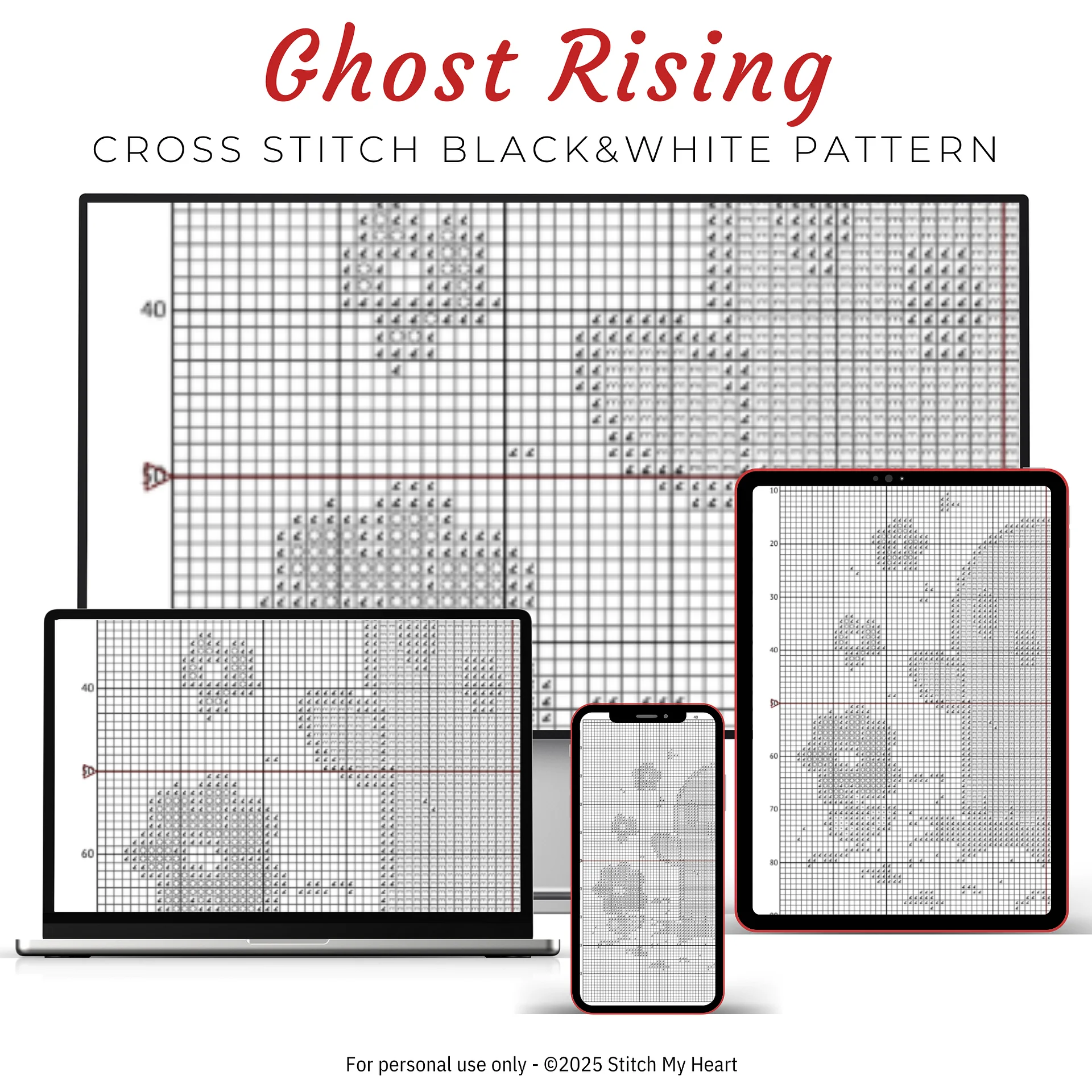 Ghost Rising Cross Stitch Pattern product image (4)