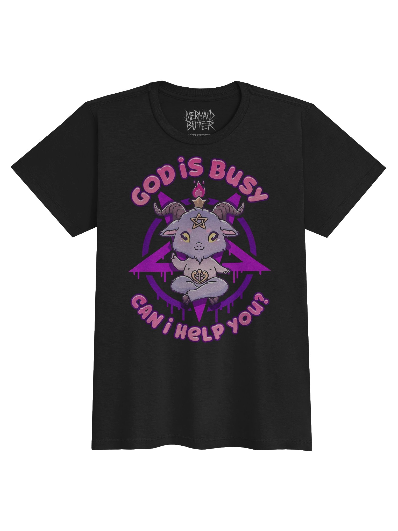 God Is Busy Baphomet Girl Tee product image (1)