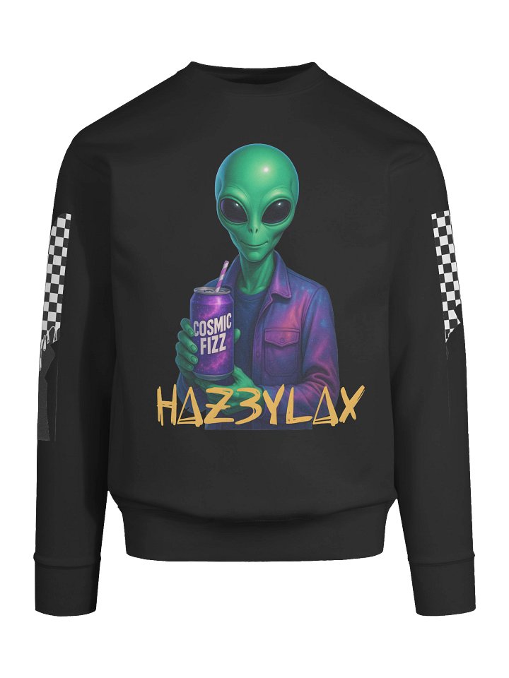 HAZ3YLAX BLK Drip Checkerboard Alien Sweatshirt product image (1)