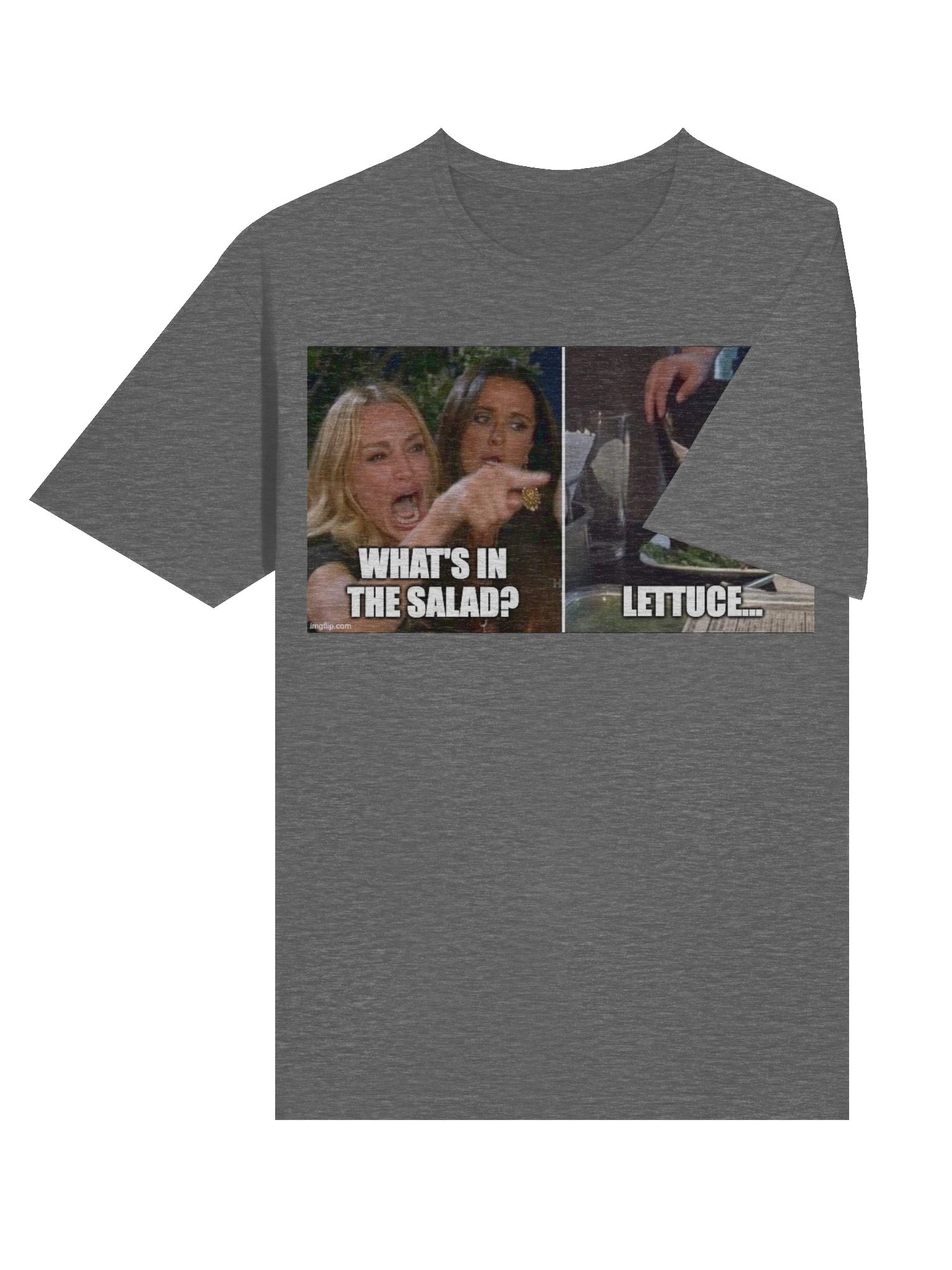 Funny Meme T-Shirt – Cat Meme Salad Tee – “What’s in the Salad? Lettuce” – Hawks Troll Shirt product image (6)