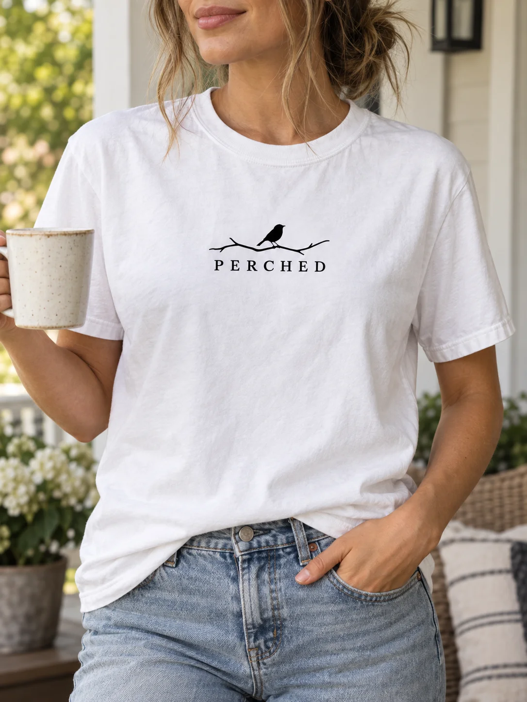 PERCHED | Minimalist Bird Tee product image (2)