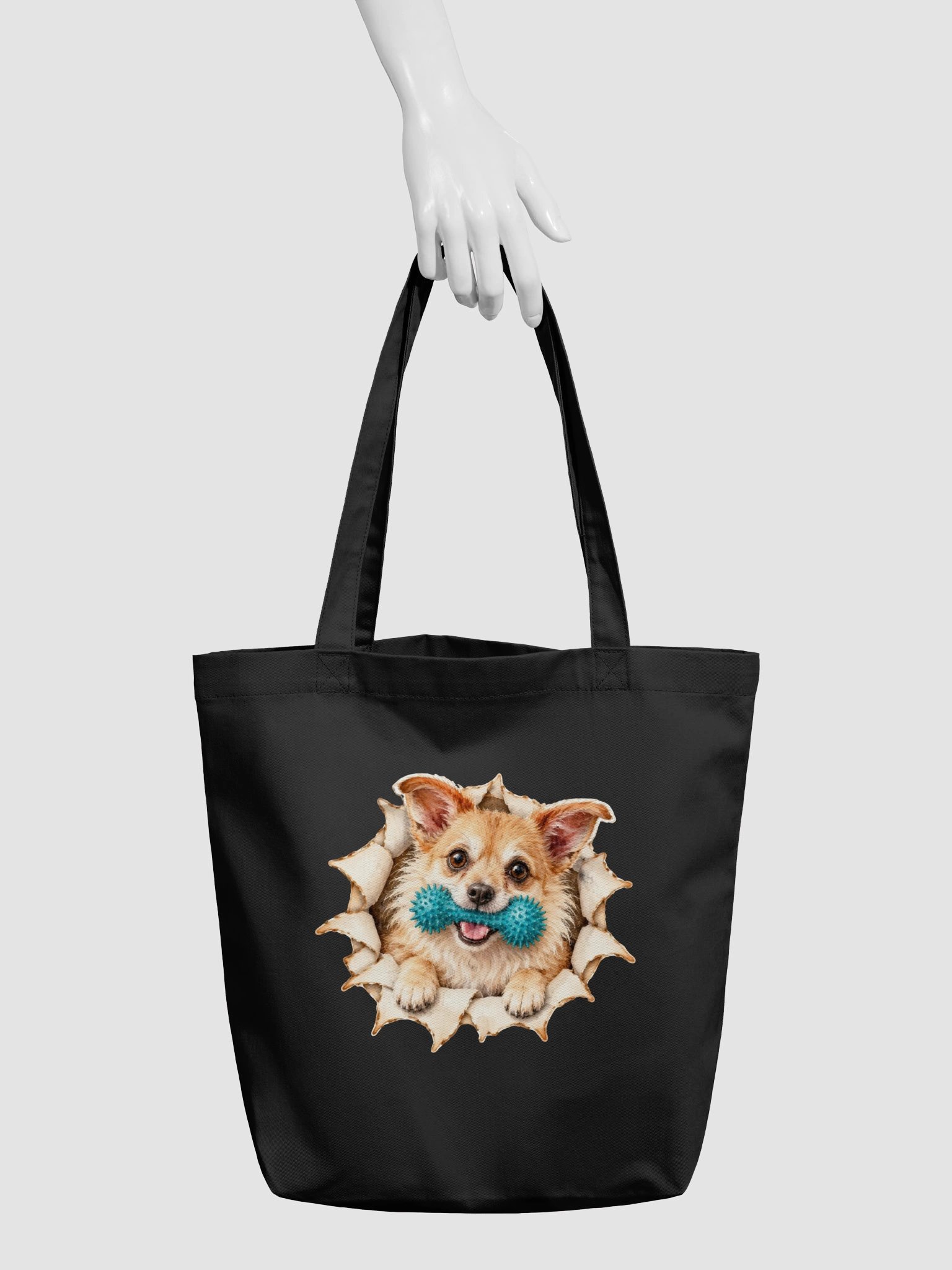 Playful Dog with Blue Toy Tote Bag product image (5)