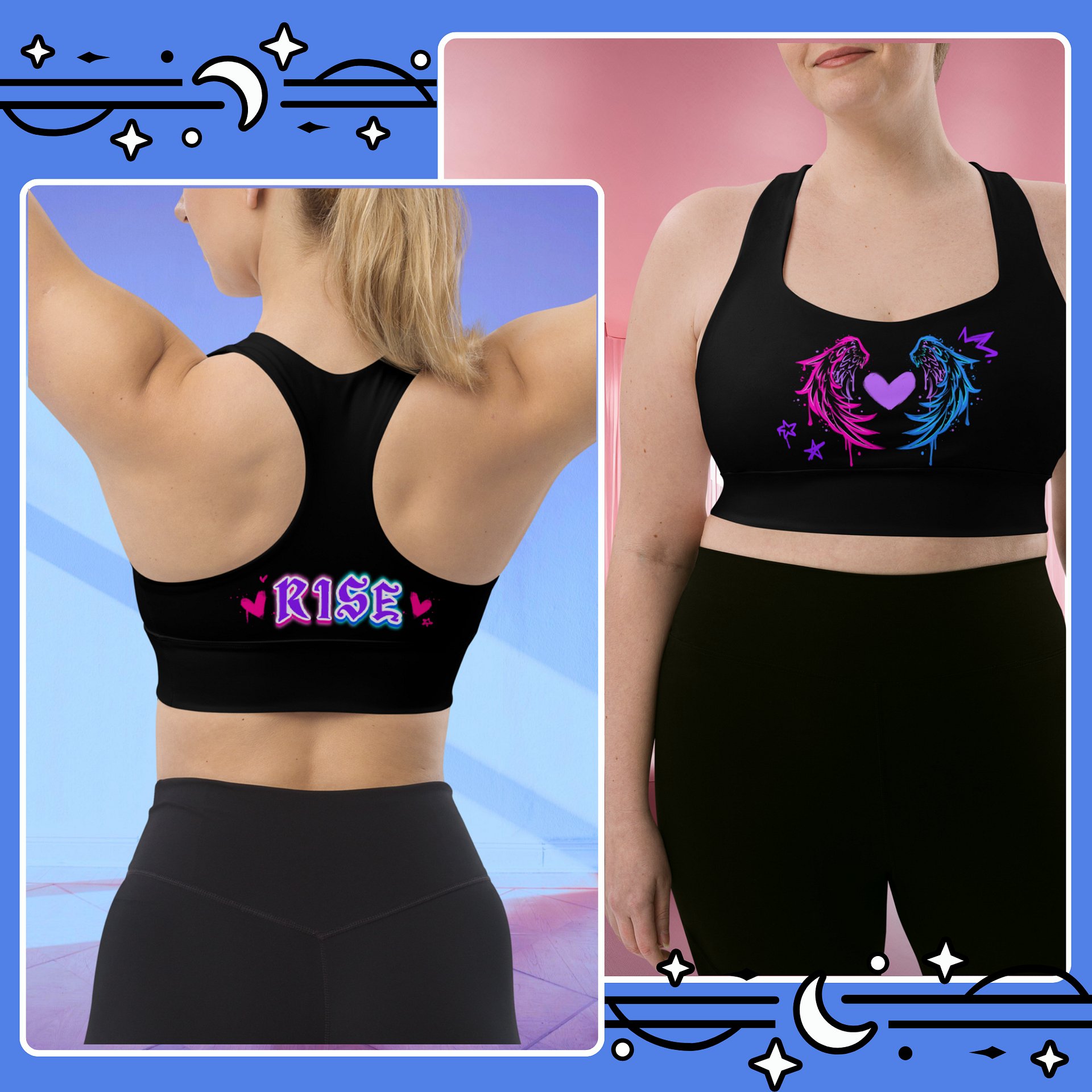 RISE Collection: Subtle Bisexual Pride Phoenix Mild Compression Sports Bra product image (2)