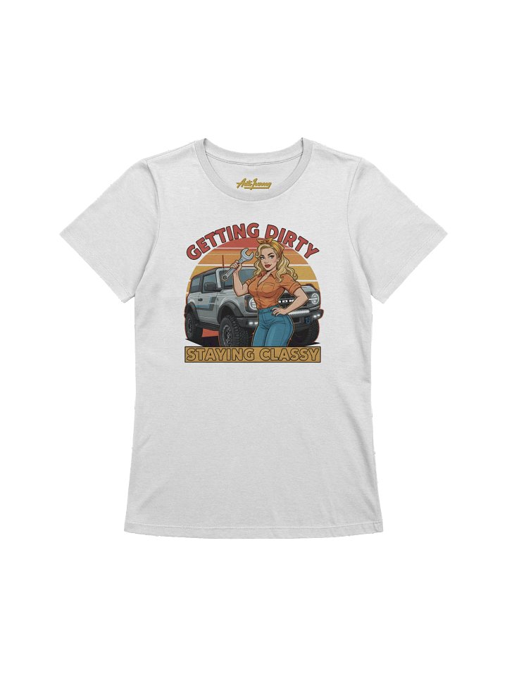 Women’s Getting Dirty Staying Classy Vintage Pinup Graphic Tee product image (1)
