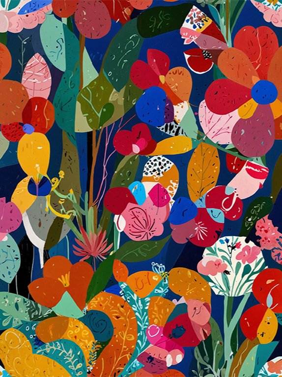Set of 5 Fantasy Garden Papers No.9087 product image (5)
