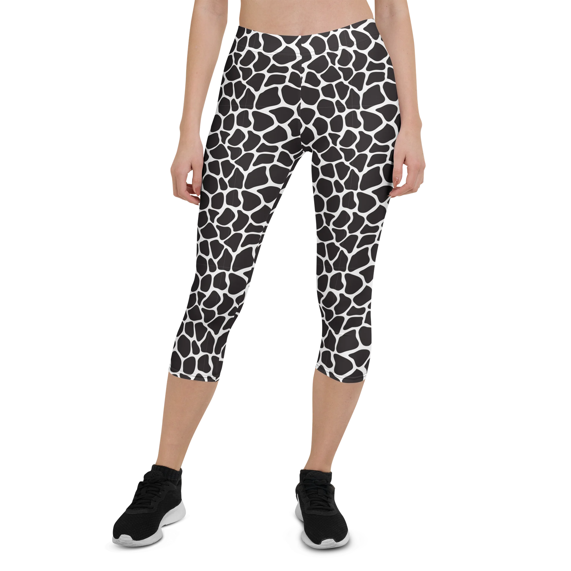 Comfortable Capri Leggings with Bold Black Animal Print product image (1)