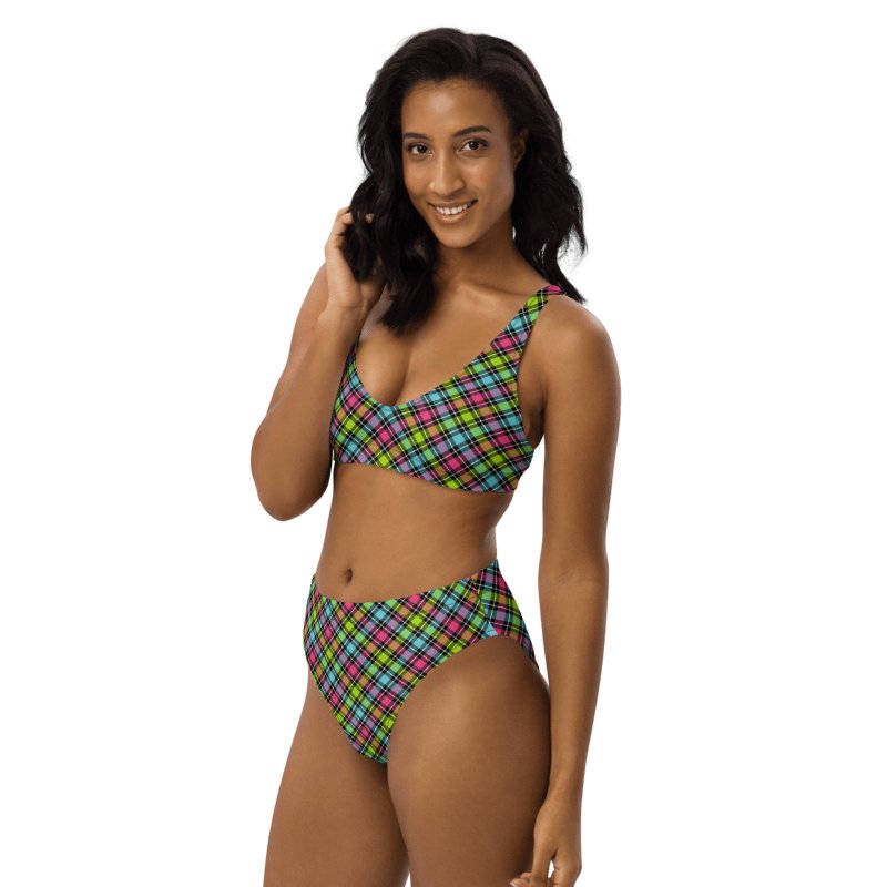 Neon Checkered Plaid Bikini product image (3)